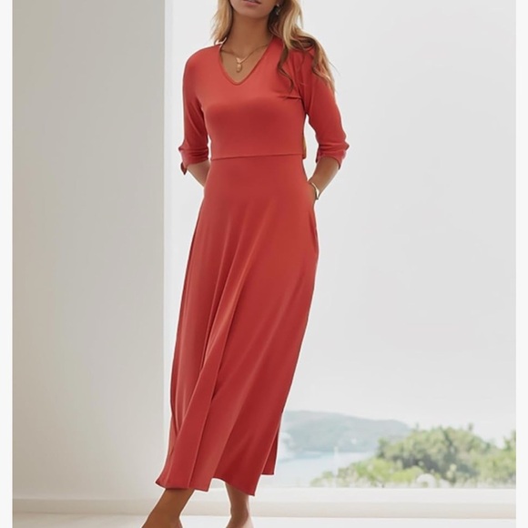 NWT Maxi Dress for Women Casual Loose Beach Dresses with Pockets Size S - Picture 3 of 10